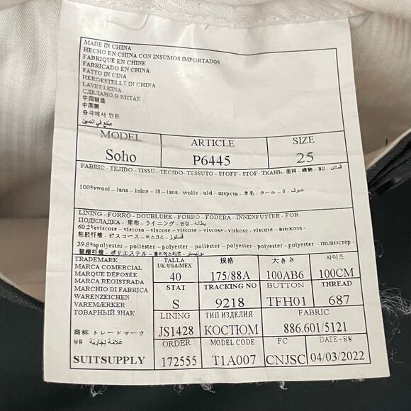 Suitsupply Pants Mens US 40 Gray Soho Wool Straight Leg Office Business Preppy - Picture 9 of 10